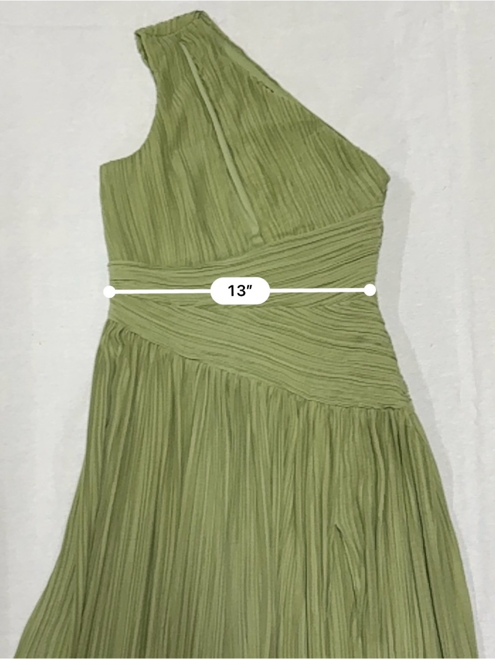 Michael Costello One-Shoulder Olive Dress with Side Slit - Picture 8 of 11